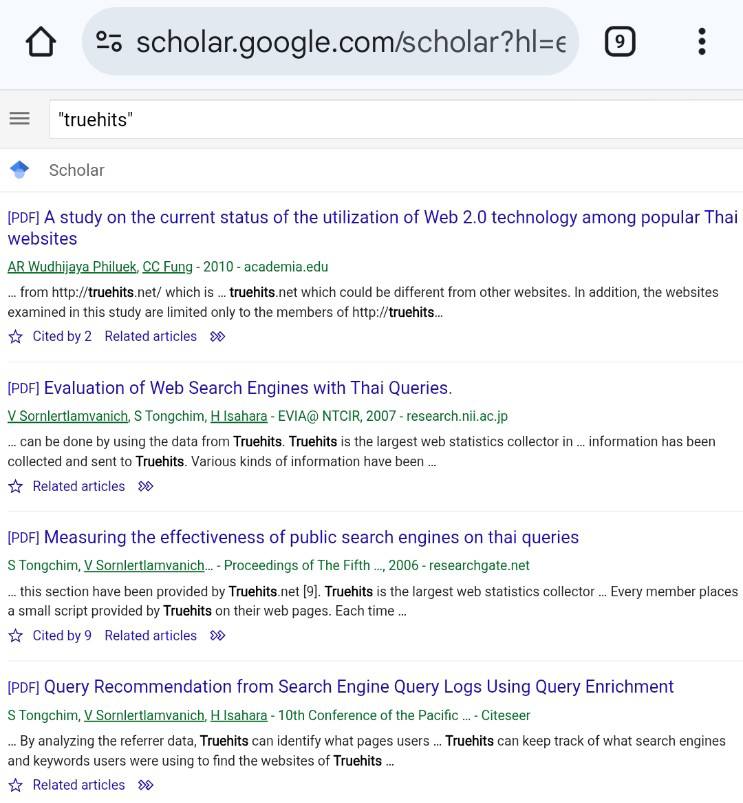 scholar truehits